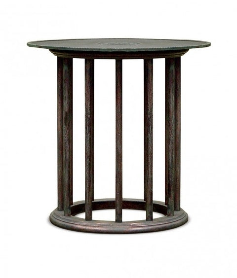BRONZE & WOOD SIDE TABLE