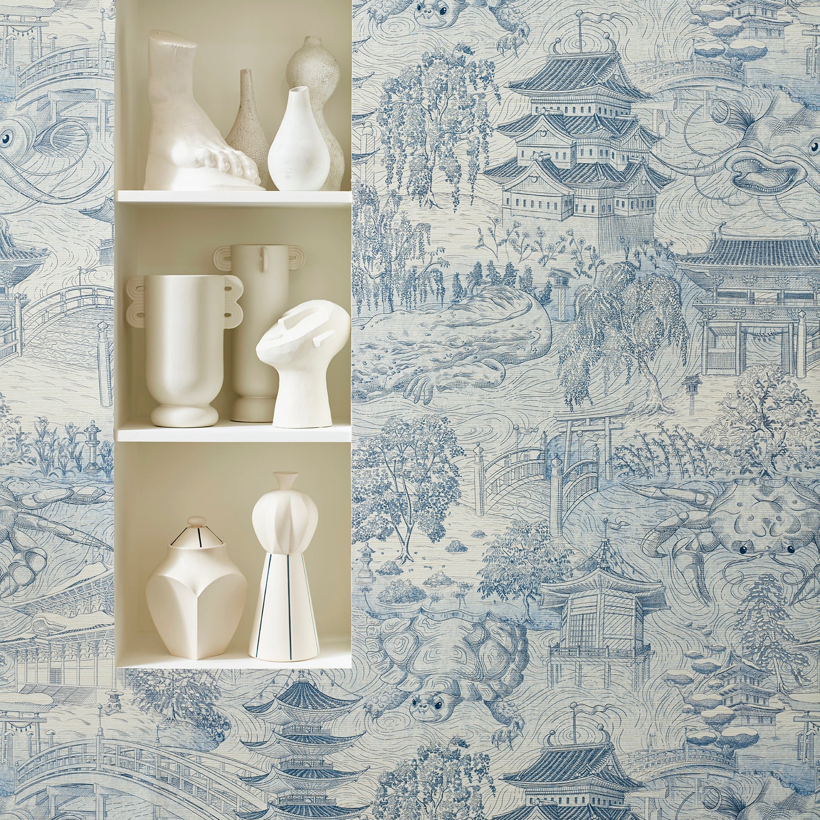 Eastern Palace Wallcovering - Indigo
