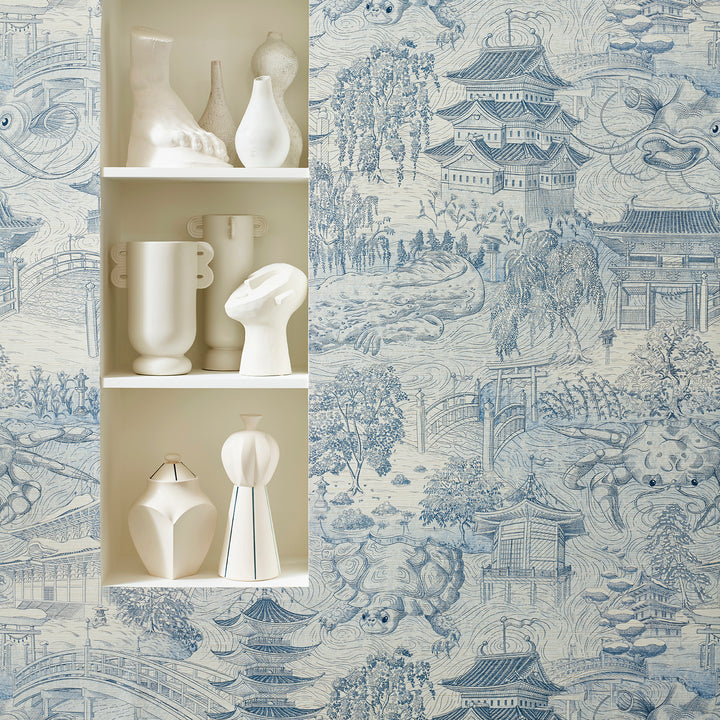 Eastern Palace Wallcovering - Indigo