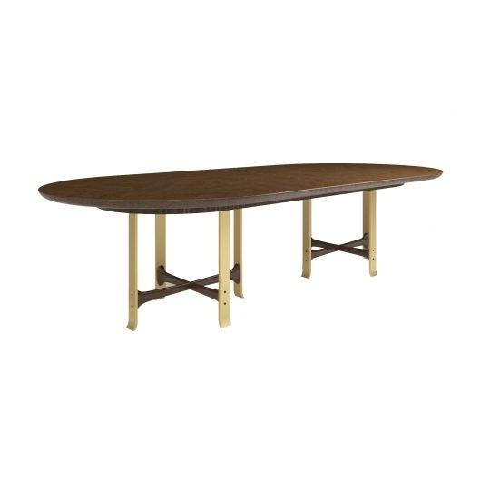 Marisa Double Pedestal Dining Table- Racetrack Top