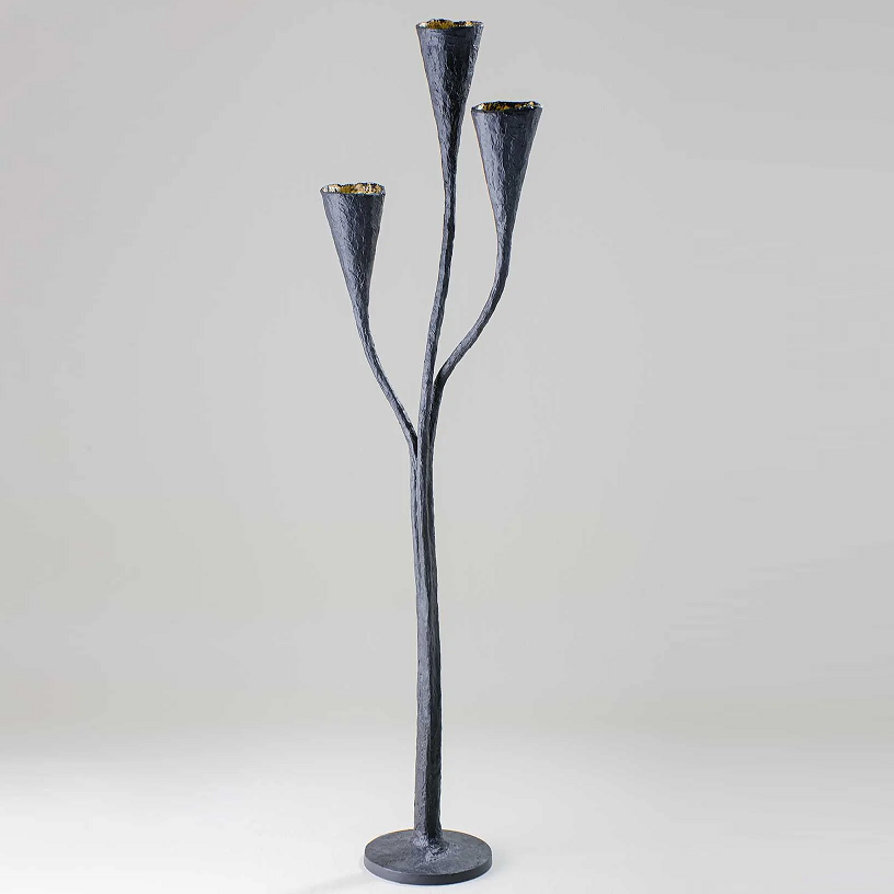 Ophelia Floor Lamp - Nero with Etched Gold