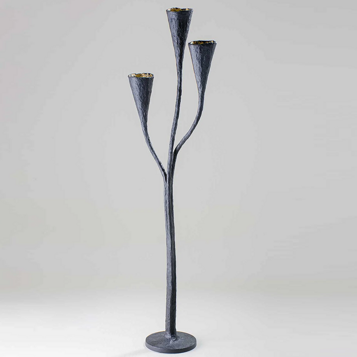 Ophelia Floor Lamp - Nero with Etched Gold
